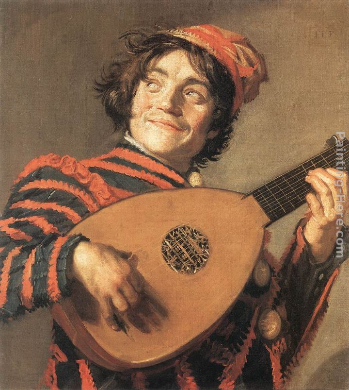 Buffoon Playing a Lute painting - Frans Hals Buffoon Playing a Lute art painting
